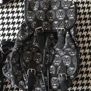 Sugar skull drawstring backpack